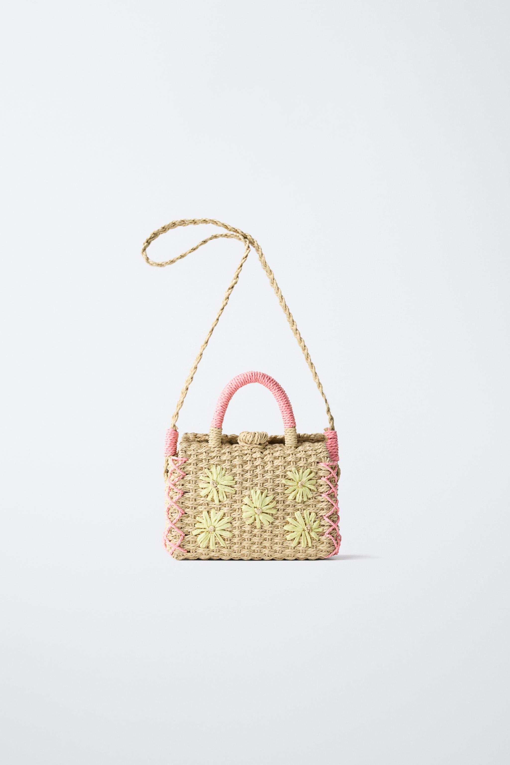 SAC EFFET RAPHIA FLEURS